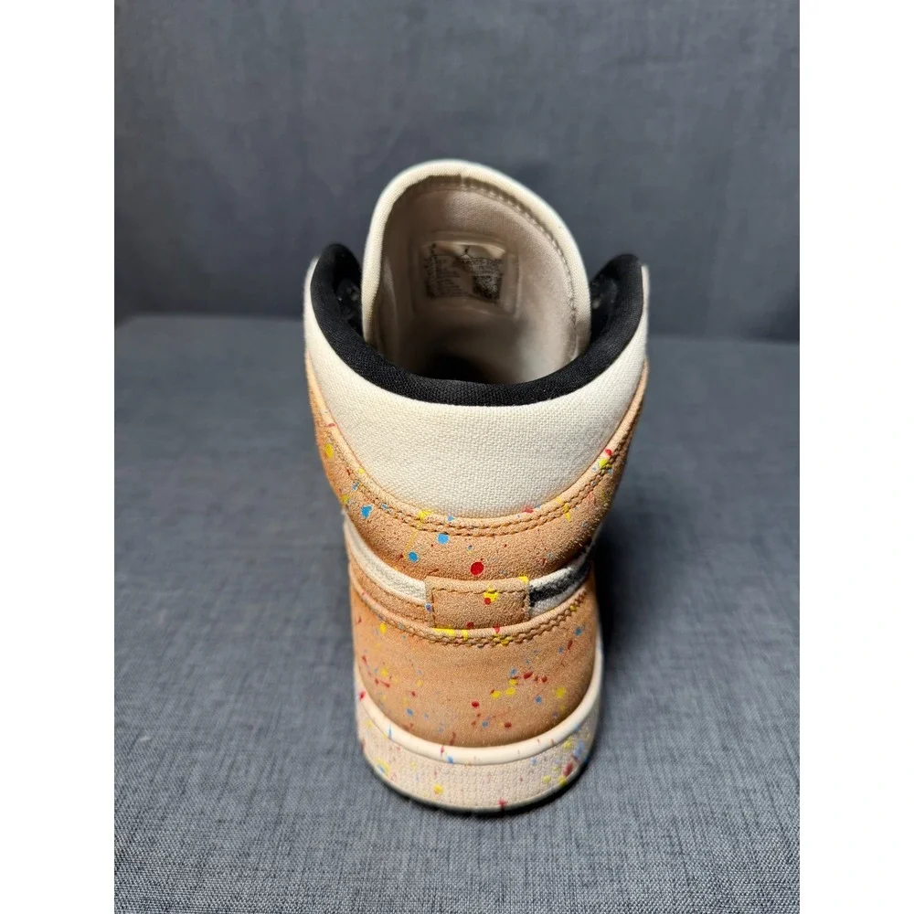Nike‎ DA8005-100 Air Jordan 1 SE Mid Brushstroke Paint Splatter Mens SZ 9